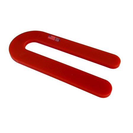 GLAZELOCK 1/8" 3 1/2"L x 1-1/2"W  1/2" Slot, U-shaped Horseshoe Plastic Flat Shims Red  12x 60pc/bag SP11